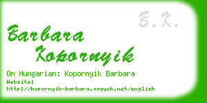 barbara kopornyik business card